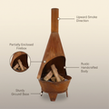 75 In. Rustic Chiminea Wood-Burning Fire Pit