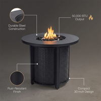 30" Propane Gas Fire Pit Table, 50000 BTU round Steel Fire Pit — Lifestyle