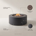 32 In. W X 13.5 In. H Iron Propane Gas Burning round Outdoor Patio Fire Pit in Dark Grey