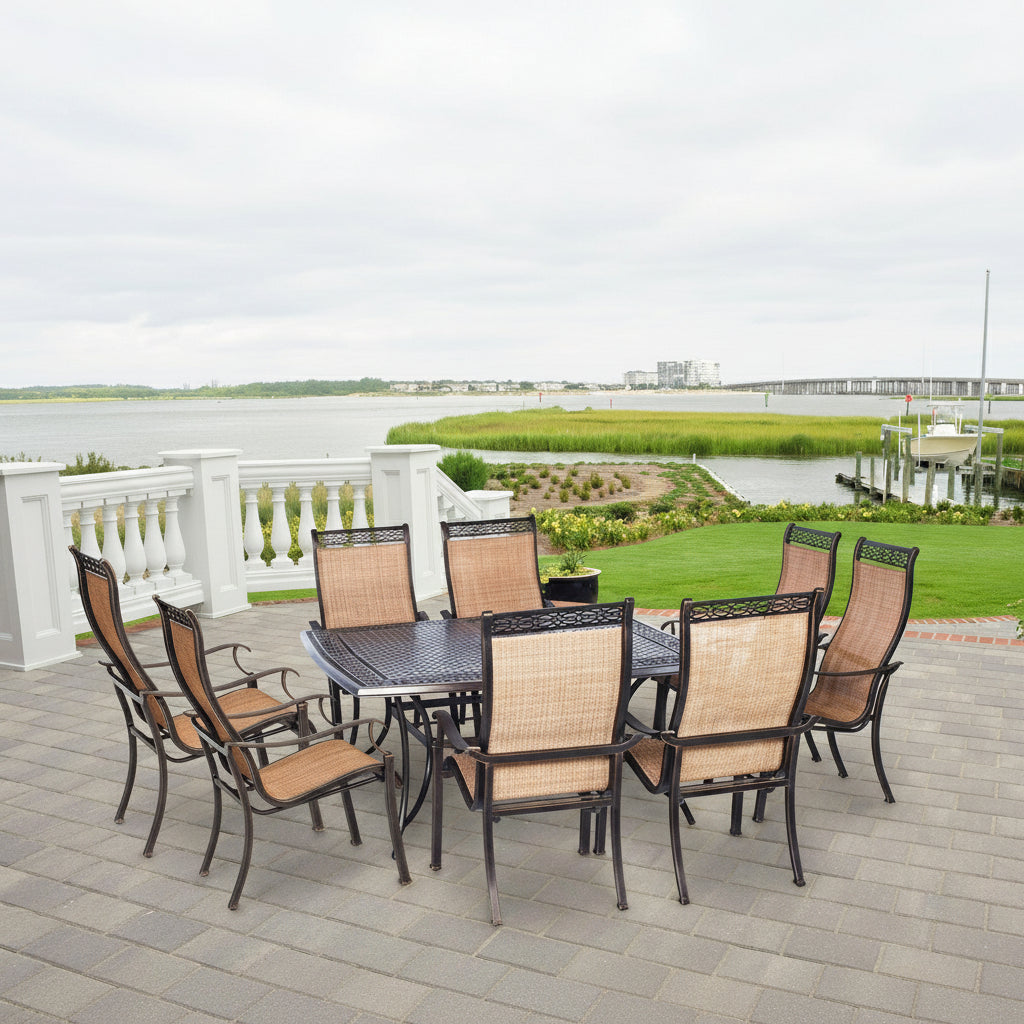Legacy 9-Piece Patio Outdoor Dining Set with Large Square Table