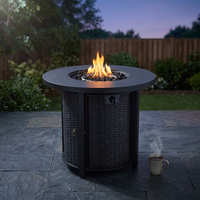 30" Propane Gas Fire Pit Table, 50000 BTU round Steel Fire Pit — Studio Shot