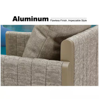 9-Piece Aluminum Outdoor Dining Set All-Weather Modern Rectangular Dining Table and Chairs with Olefin Cushions, Beige