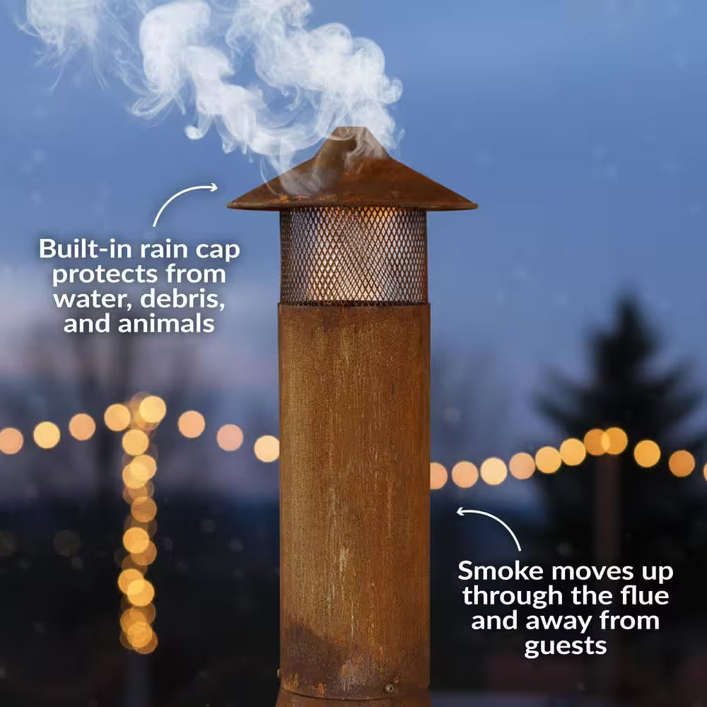 70 In. Rustic Outdoor Wood-Burning Backyard Chiminea Fire Pit