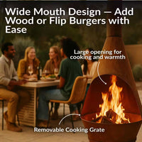 75 In. Rustic Chiminea Wood-Burning Fire Pit