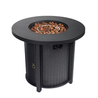 30" Propane Gas Fire Pit Table, 50000 BTU round Steel Fire Pit