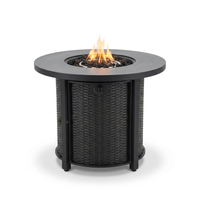 30" Propane Gas Fire Pit Table, 50000 BTU round Steel Fire Pit — Studio Shot